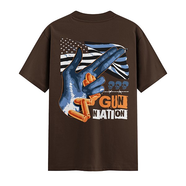 Camiseta Streetwear Masculina 100% Algodão Fio 30.1 - GUN NATION 21