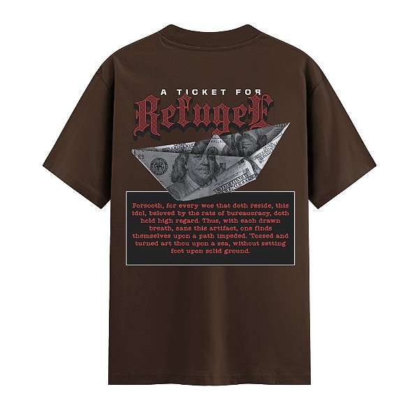 Camiseta Streetwear Masculina 100% Algodão Fio 30.1 - REFUGEE 65