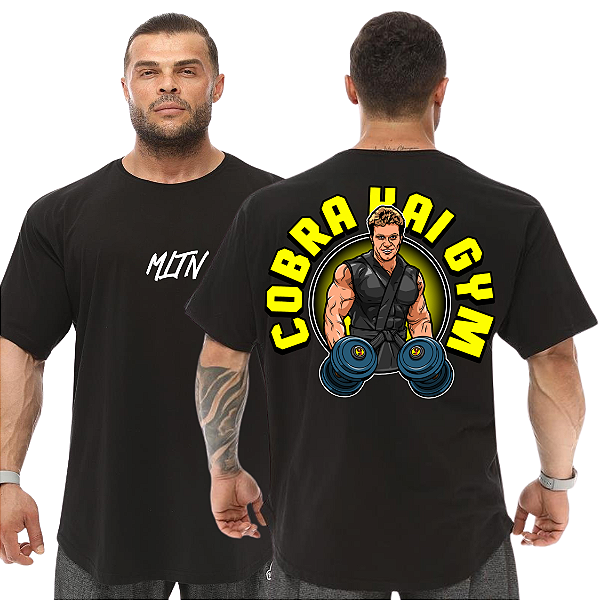Camiseta Oversized Masculina Larga Para Treino e Academia - Cobra Kai Gym