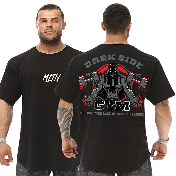 Camiseta Oversized Masculina Larga Para Treino e Academia - Darth Vader Dark Side
