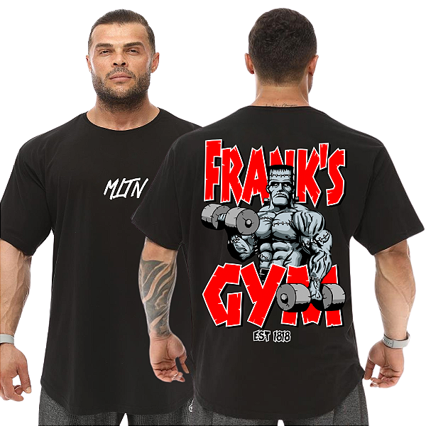 Camiseta Oversized Masculina Larga Para Treino e Academia - Frank's Gym