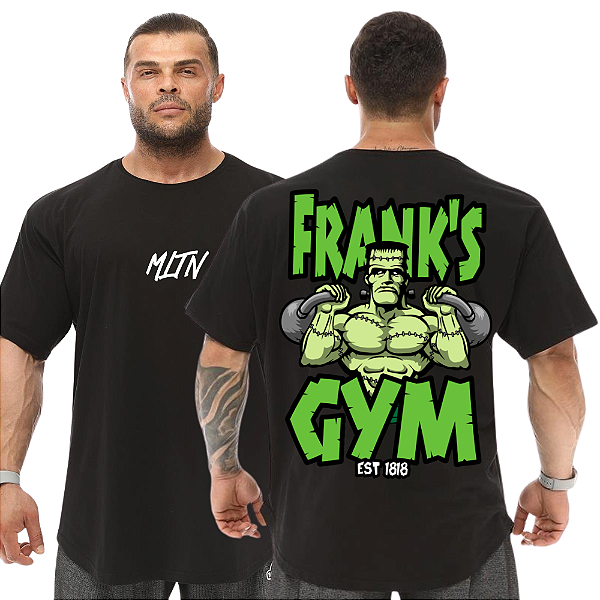 Camiseta Oversized Masculina Larga Para Treino e Academia - Frank's Gym-02