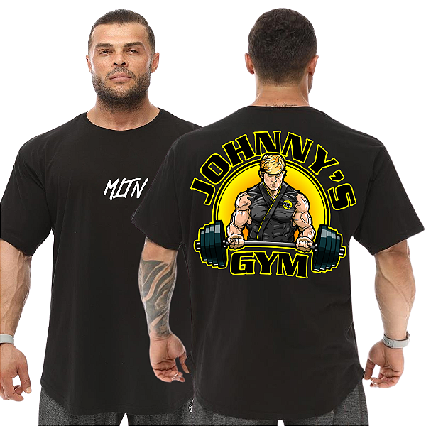 Camiseta Oversized Masculina Larga Para Treino e Academia - Cobra Kai Johnny's Gym