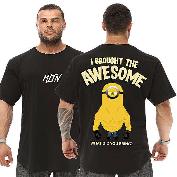 Camiseta Oversized Masculina Larga Para Treino e Academia - Minions Maromba