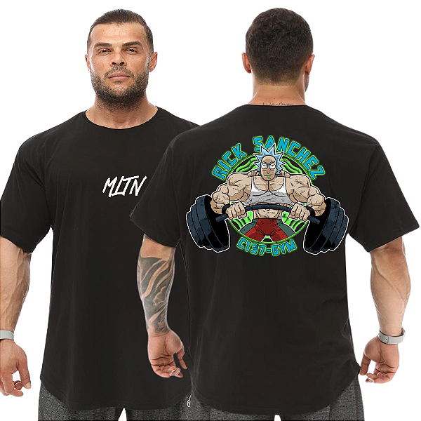 Camiseta Oversized Masculina Larga Para Treino e Academia - Rick Sanchez Gym