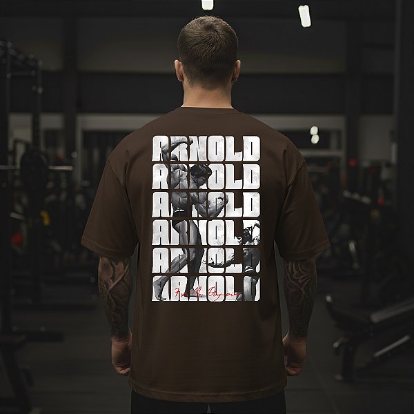 Camiseta Oversized Masculina Academia Larga - Arnold