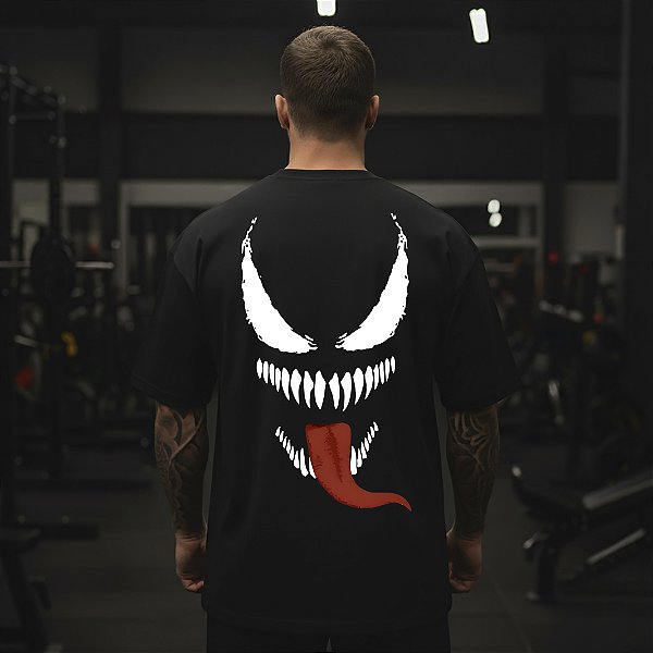 Camiseta Oversized Masculina Academia Larga - Venom