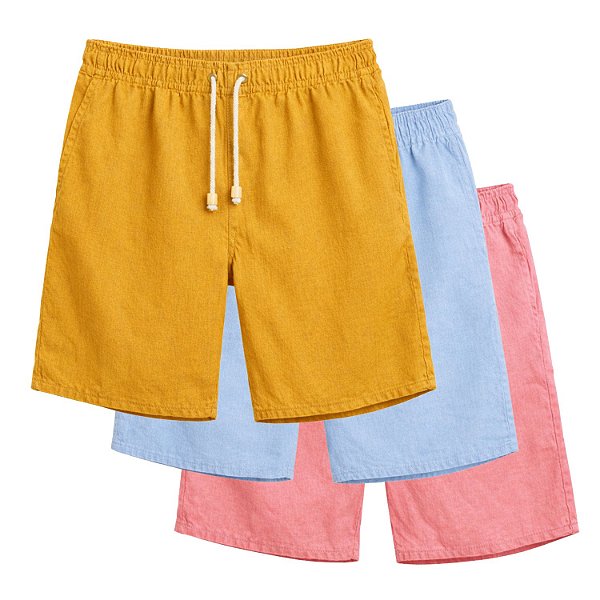 Kit 3 Bermudas de Linho Masculina