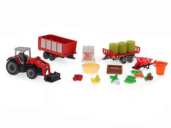 Mini Work Machines Fazenda Massey Ferguson Play Set Maisto