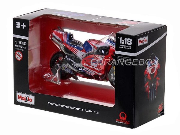 Maisto 1/18 Moto GP 2022 – Ducati Pramac Racing Martin/Zarco – Modèle Moulé Sous Pression – Réplique Précise