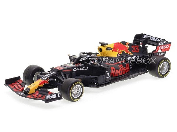 Fórmula 1 Red Bull RB16B Max Verstappen Campeão Mundial 2021 1:43 Bburago + Display c/ Piloto