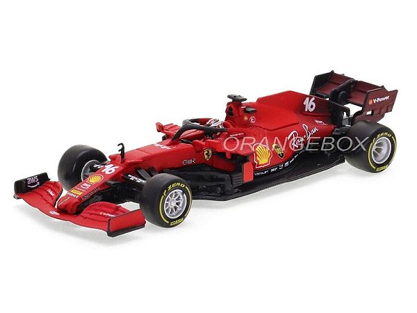 Fórmula 1 Ferrari SF21 2021 Charles Leclerc 1:43 Bburago + Display c/ Piloto