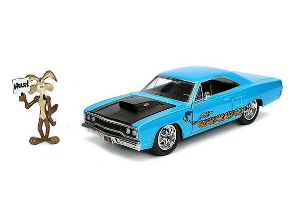 Plymouth Road Runner 1970 Looney Tunes Jada Toys 1:24 + Figura Wile E. Coytote