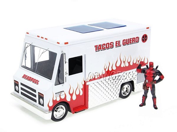 Deadpool Taco Truck com Figura em Metal 1:24 Jada Toys