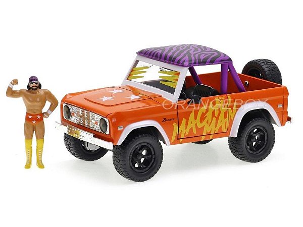 Ford Bronco Pick-Up 1973 + Figura Macho Man Randy Savage WWE Jada Toys 1:24