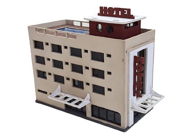 Prédio Comercial Hotel Mod.08  1:87 HO Dio Studios