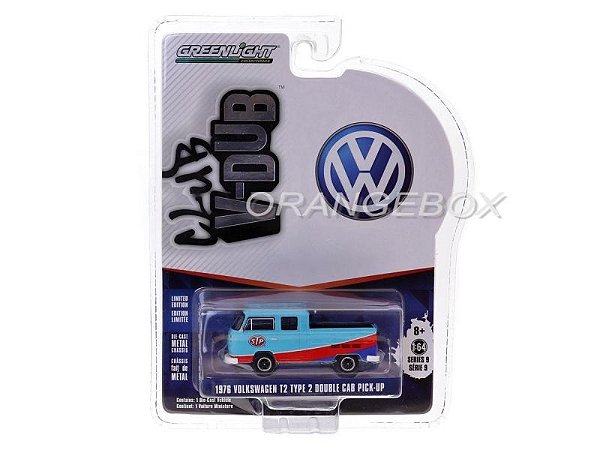 Volkswagen Kombi Type 2 1976 STP Double Cab Pick-Up 1:64 Greenlight