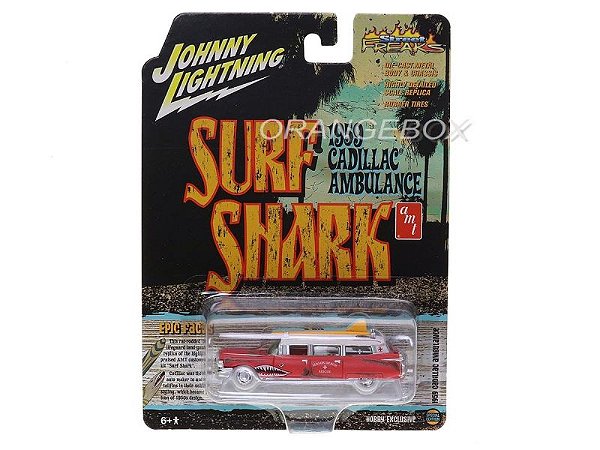 Chase Car - Cadillac Ambulance 1959 Surf Shark 1:64 Johnny Lightning