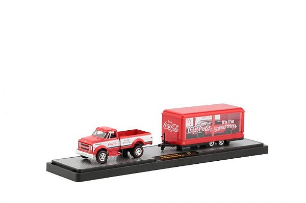 Chevrolet C60 1970 + Trailer c/ Chevrolet Camaro SS 350 1968 Coca Cola TW01 M2 Machines 1:64