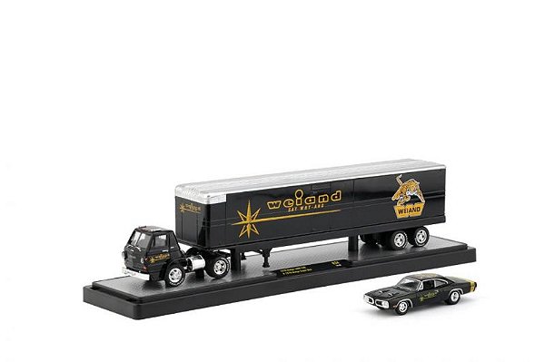 Caminhão Dodge L600 + Dodge Super Bee 1970 R34 Auto Hauler M2 Machines 1:64