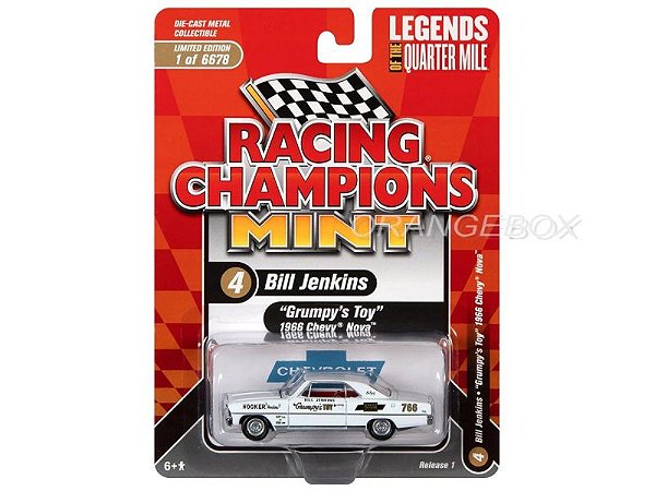 Chevy Nova 1966 Grumpy's Toy Racing Champions Mint 1:64 - 20 anos! Loja ...