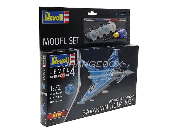 Model Set Avião Eurofighter Typhoon Bavarian Tiger 2021 1:72  Revell