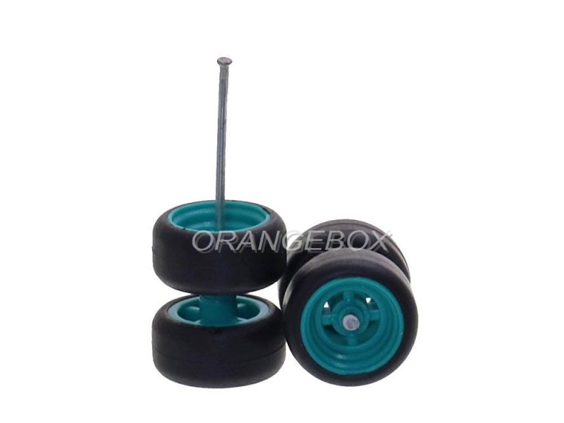 Jogo de Rodas Customização Miniaturas 1:64 TKB Modelo 2 Verde