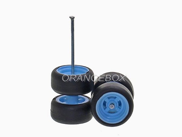 Jogo de Rodas Customização Miniaturas 1:64 TKB Modelo 2 Azul