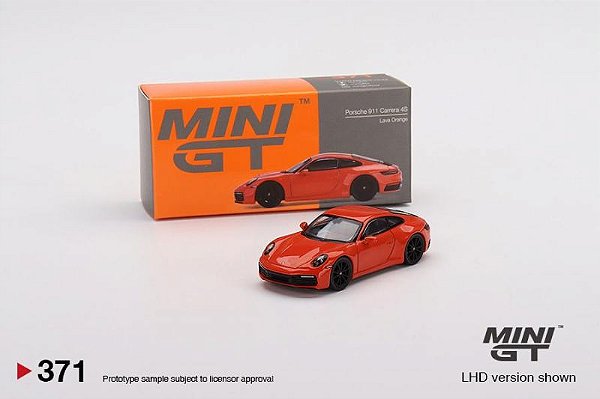 Porsche 911 (992) Carrera 4S 1:64 Mini GT Laranja