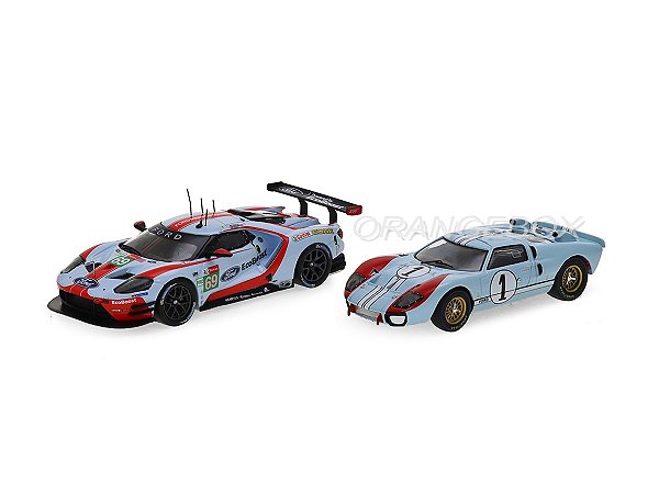 Set Ford GT40 1966 + Ford GT 2019 24 Horas LeMans 1:43 Ixo Models Gulf