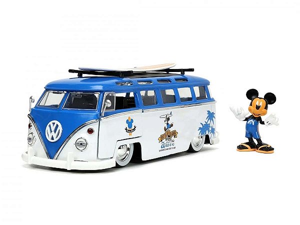 Volkswagen Kombi T1 Bus Disney Jada Toys 1:24 + Figura Mickey Mouse