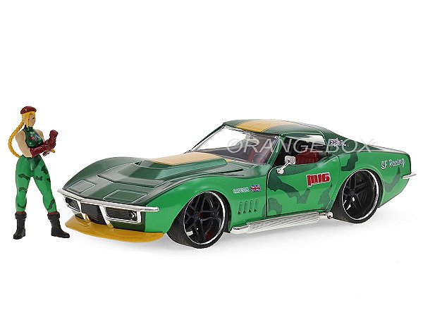 Chevrolet Corvette Stingray ZL1 1969 Street Fighter + Figura Cammy Jada Toys 1:24