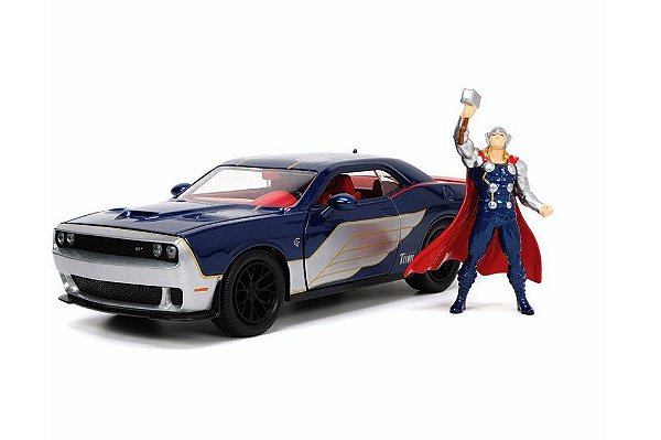 Dodge Challenger SRT Hellcat 2015 + Figura Thor Jada Toys 1:24