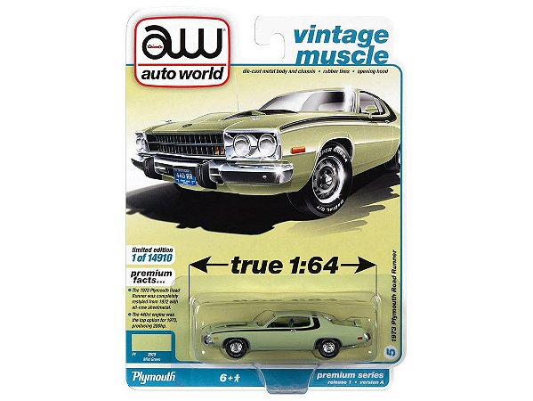 Plymouth Road Runner 1973 Release 1A 2022 1:64 Autoworld Premium