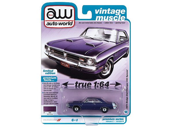 Dodge Dart Swinger 340 Special 1971 Release 2B 2022 1:64 Autoworld Premium