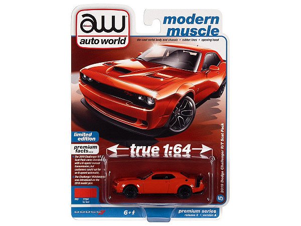 Dodge Challenger R/T 2019 Scat Pack Release 3A 2022 1:64 Autoworld Premium