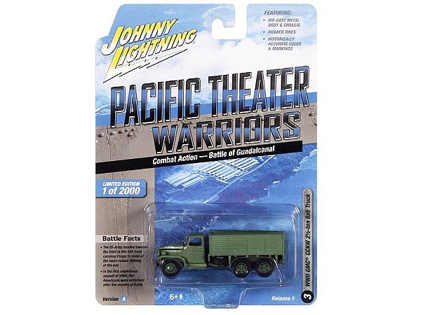 Caminhão GMC CCKW 6x6 Battle of Guadalcanal Release 1A 2022 1:87 Johnny Lightning Militar