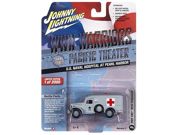 Dodge WC54 Ambulancia Pearl Harbor Hospital WWII Release 2A 2022 1:64 Johnny Lightning Militar