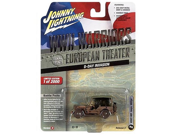Jeep Willys MB D-Day Invasion of Normandy Release 2B 2022 1:64 Johnny Lightning Militar