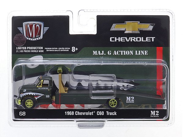 CHASE Chevy C60 1968 Flatbed Auto Trailers MAJ. G Action Line 1:64 M2 Machines
