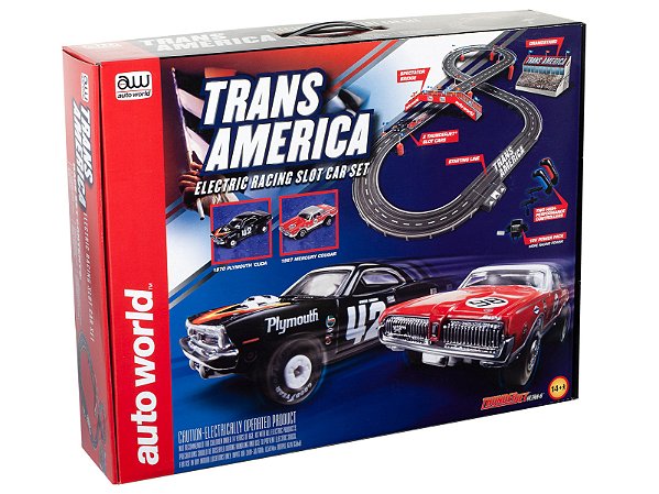 Autorama Elétrico Slot Car Set Racing Trans America HO Autoworld