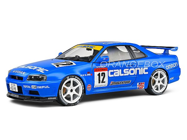 Nissan Skyline GT-R (R34) Street Fighter CALSONIC 2000 1:18 Solido Azul