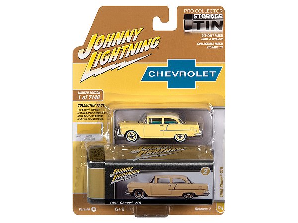 Chevy 210 1955 Release 2A 2022 1:64 Johnny Lightning Collector Tin