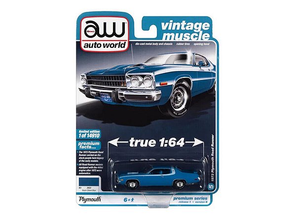 Plymouth Road Runner 1973 Release 1B 2022 1:64 Autoworld Premium