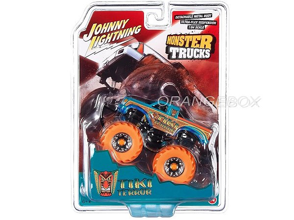 Tiki Terror Bite Monster Trucks 1:64 Johnny Lightning 2022 Laranja