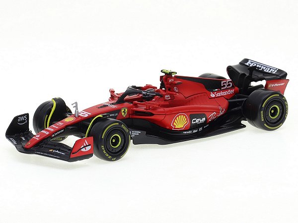 Fórmula 1 Ferrari SF-23 Carlos Sainz Jr. 2023 1:43 Bburago c/ Display e Piloto