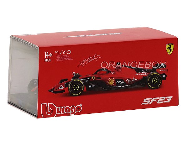 Fórmula 1 Ferrari SF-23 Charles Leclerc 2023 1:43 Bburago c/ Display e Piloto