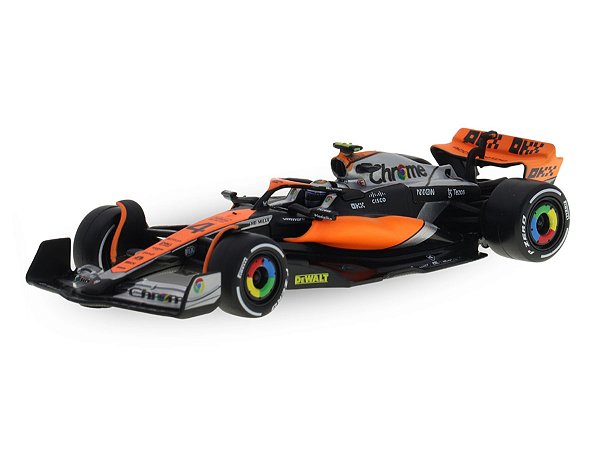 Fórmula 1 McLaren MCL60 Lando Norris 2023 1:43 Bburago c/ Display e Piloto