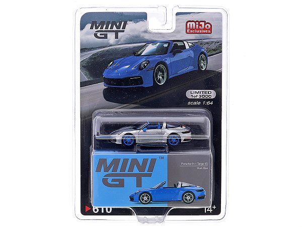 Porsche 911 Targa 4S 1:64 Mini GT Azul CHASE