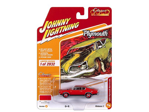 Plymouth Barracuda 1969 R2A 2023 1:64 Johnny Lightning